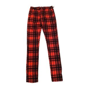 NWT Urban Outfitters Red Check Stretch Cotton Pants